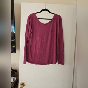 PINK Victoria's Secret Long-Sleeve Scoop Neck Top in Mauve Pink